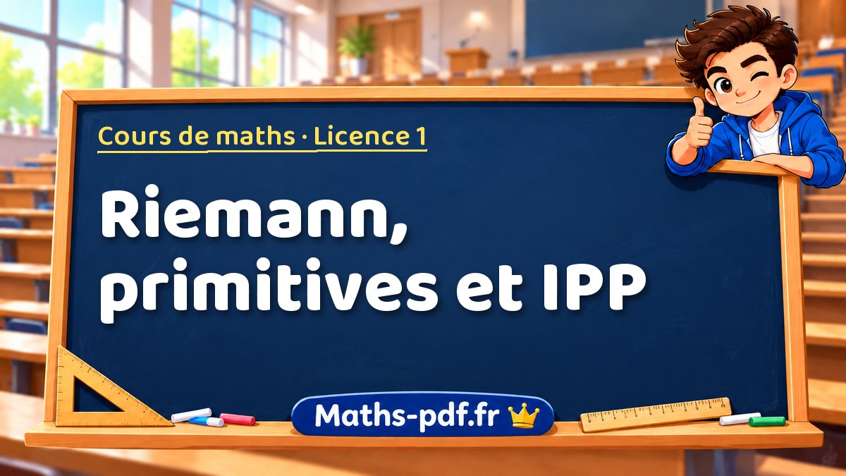 Riemann, primitives et IPP – Cours de maths en Licence 1 sur Maths-pdf.fr