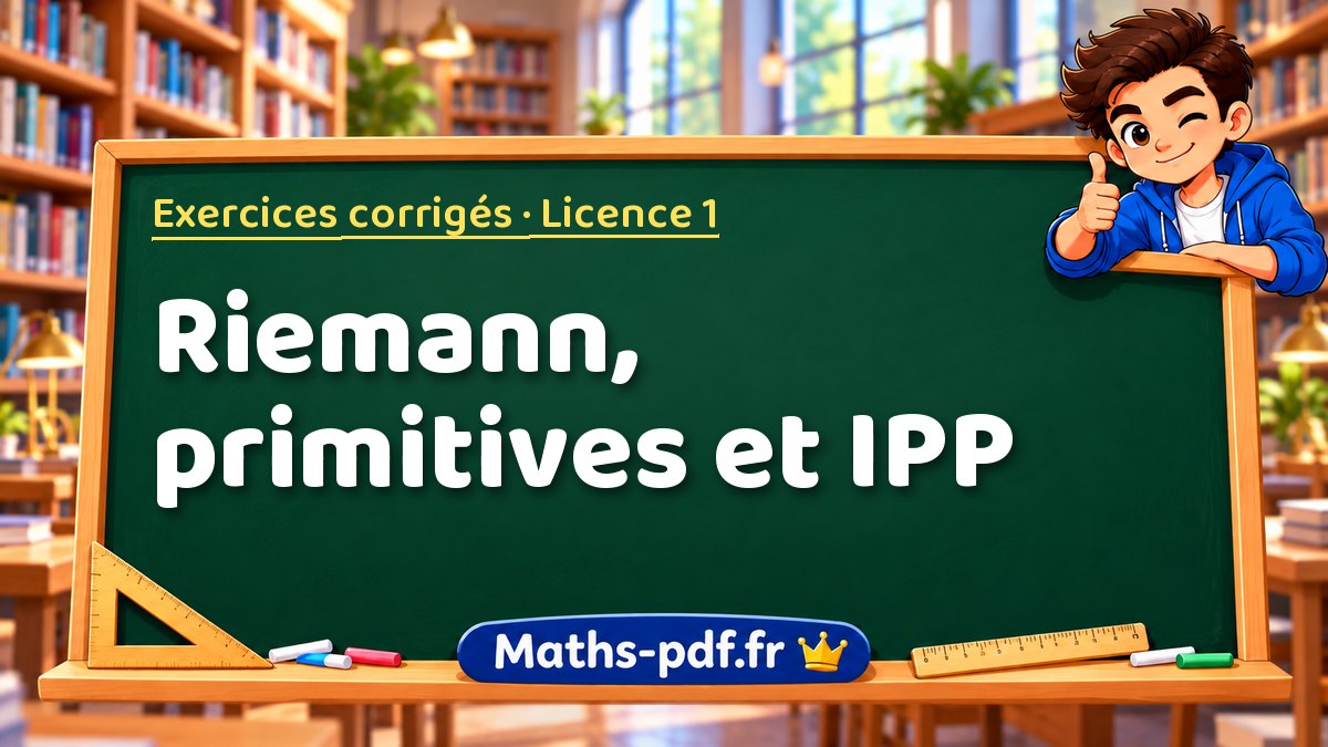 Riemann, primitives et IPP – Exercices corrigés en Licence 1 sur Maths-pdf.fr