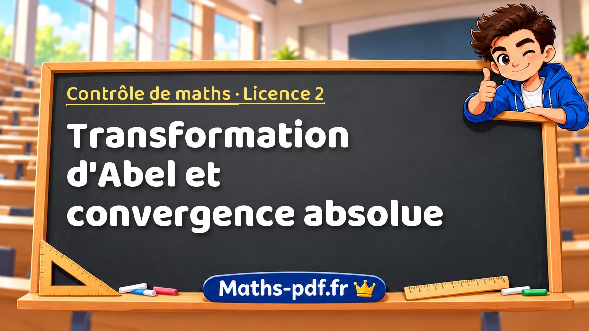 Transformation d'Abel et convergence absolue – Contrôle de maths en Licence 2 sur Maths-pdf.fr