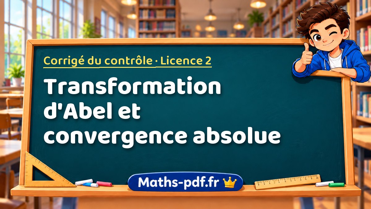 Transformation d'Abel et convergence absolue – Corrigé du contrôle en Licence 2 sur Maths-pdf.fr