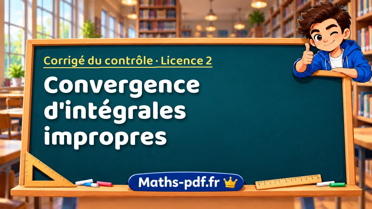 Convergence d'intégrales impropres – Corrigé du contrôle en Licence 2 sur Maths-pdf.fr