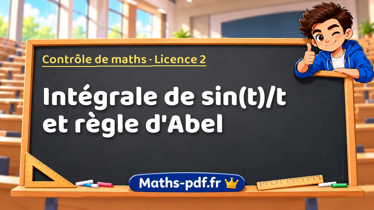 Intégrale de sin(t)/t et règle d'Abel – Contrôle de maths en Licence 2 sur Maths-pdf.fr