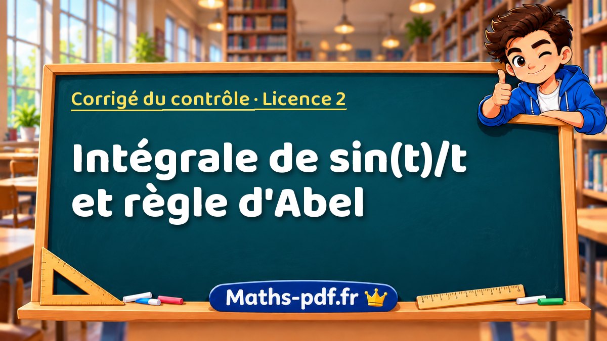 Intégrale de sin(t)/t et règle d'Abel – Corrigé du contrôle en Licence 2 sur Maths-pdf.fr