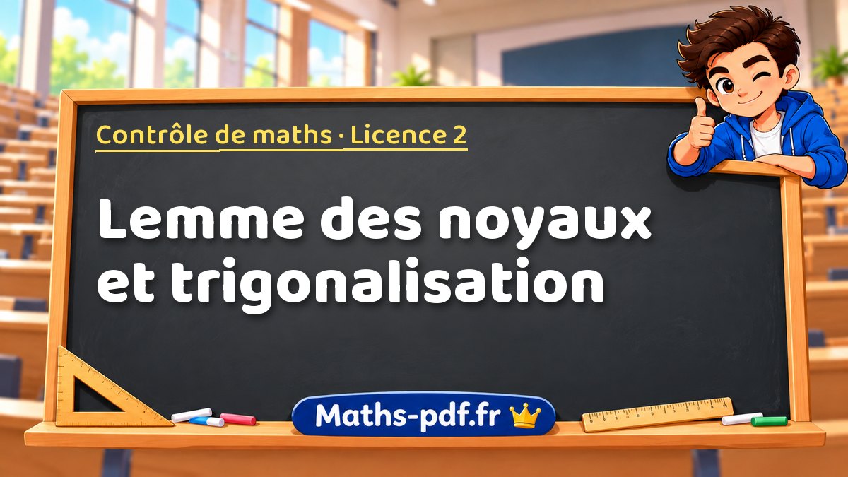Lemme des noyaux et trigonalisation – Contrôle de maths en Licence 2 sur Maths-pdf.fr