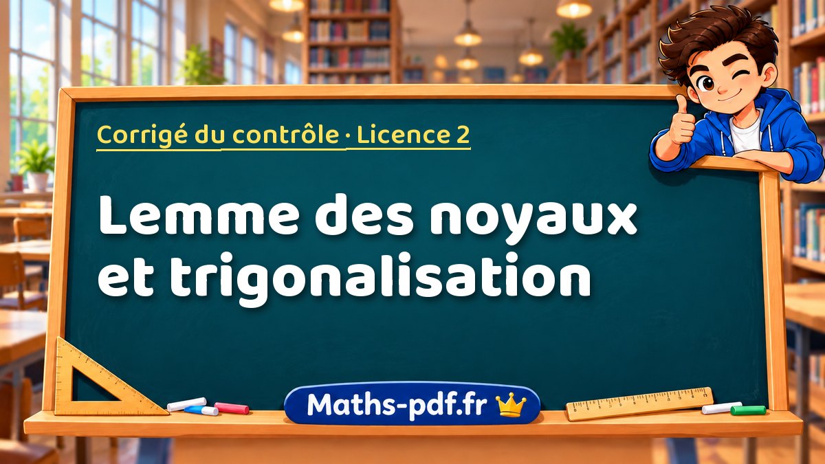 Lemme des noyaux et trigonalisation – Corrigé du contrôle en Licence 2 sur Maths-pdf.fr