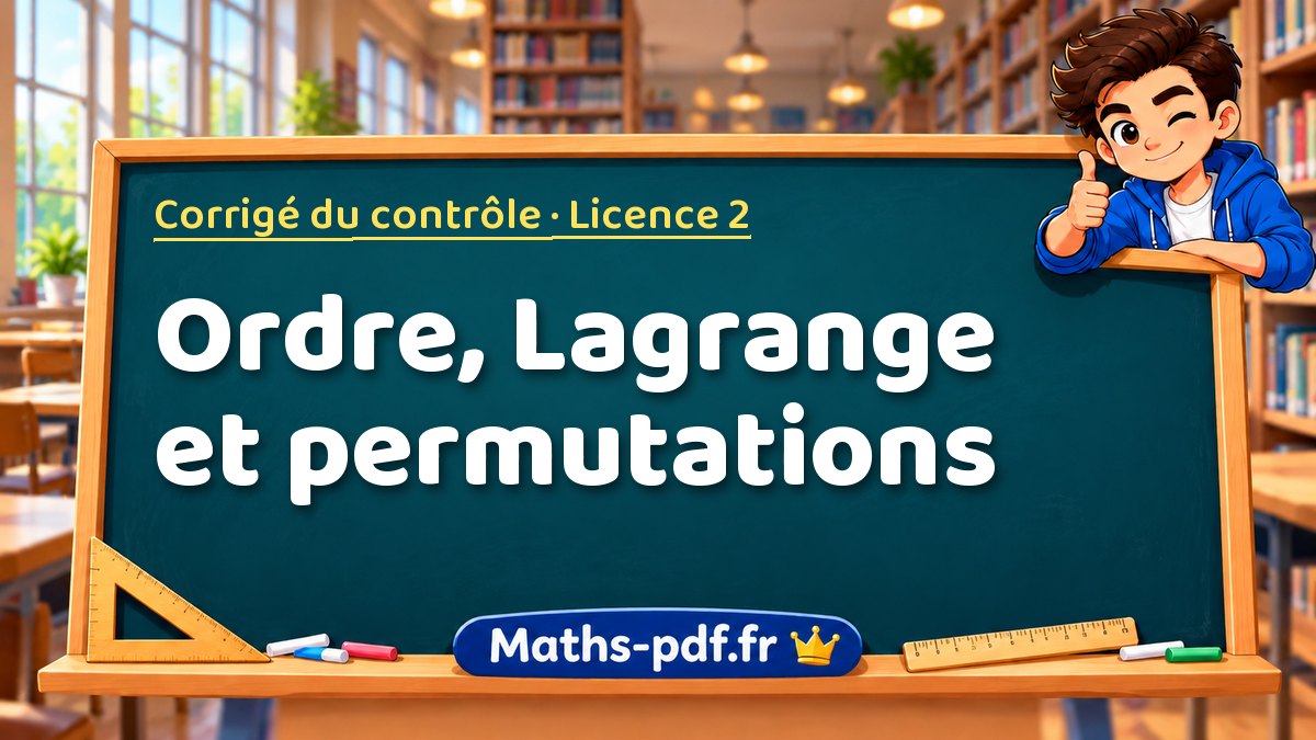 Ordre, Lagrange et permutations – Corrigé du contrôle en Licence 2 sur Maths-pdf.fr