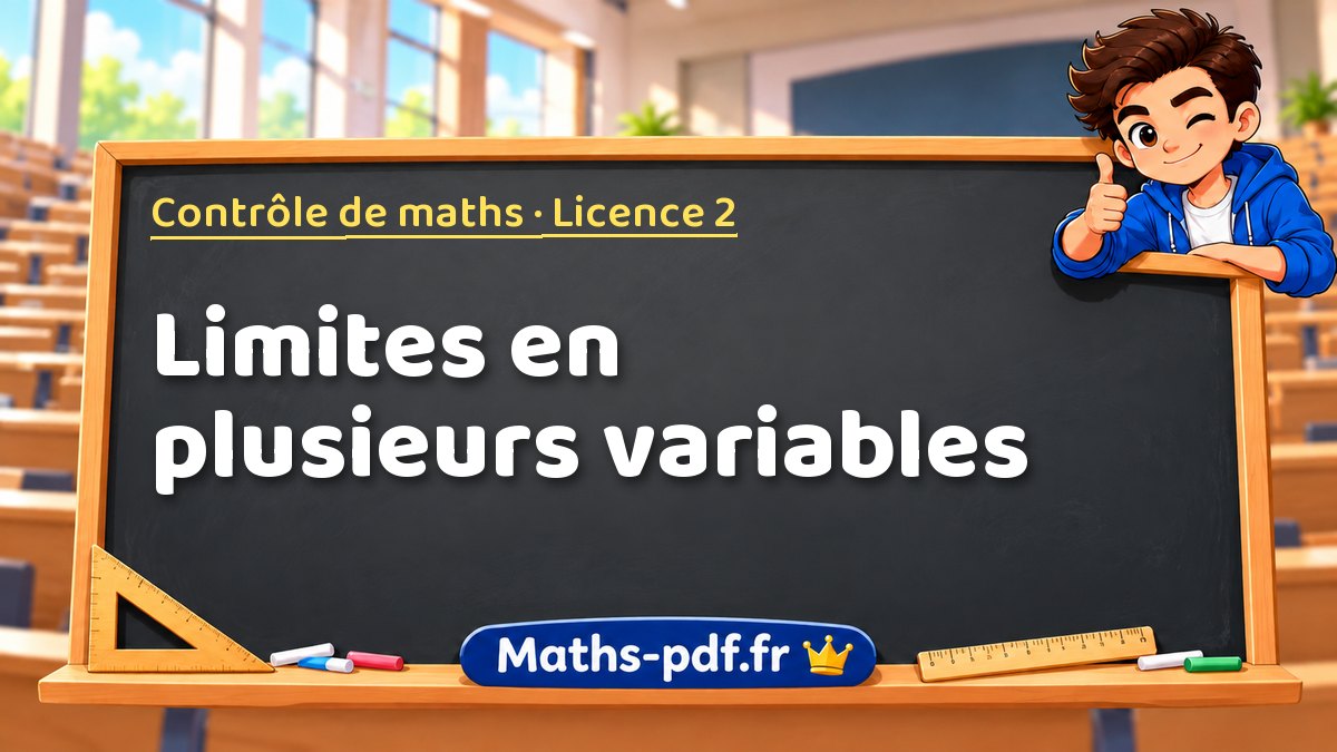 Limites en plusieurs variables – Contrôle de maths en Licence 2 sur Maths-pdf.fr