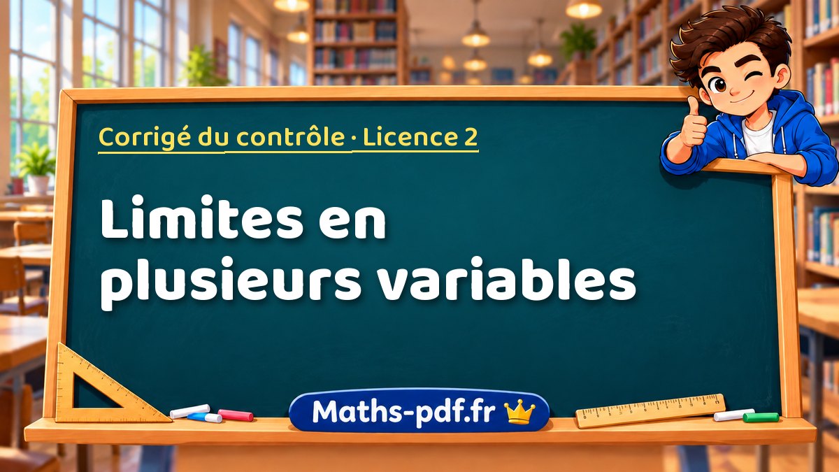 Limites en plusieurs variables – Corrigé du contrôle en Licence 2 sur Maths-pdf.fr