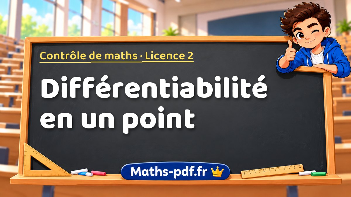 Différentiabilité en un point – Contrôle de maths en Licence 2 sur Maths-pdf.fr