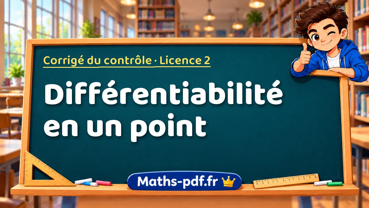 Différentiabilité en un point – Corrigé du contrôle en Licence 2 sur Maths-pdf.fr