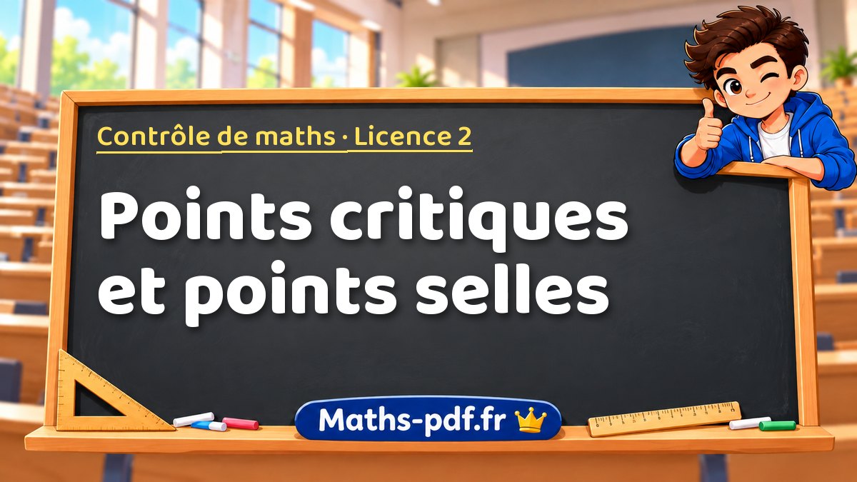Points critiques et points selles – Contrôle de maths en Licence 2 sur Maths-pdf.fr