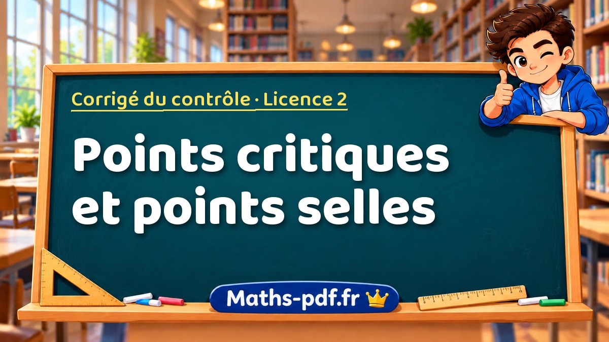 Points critiques et points selles – Corrigé du contrôle en Licence 2 sur Maths-pdf.fr