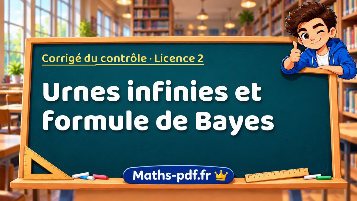 Urnes infinies et formule de Bayes – Corrigé du contrôle en Licence 2 sur Maths-pdf.fr