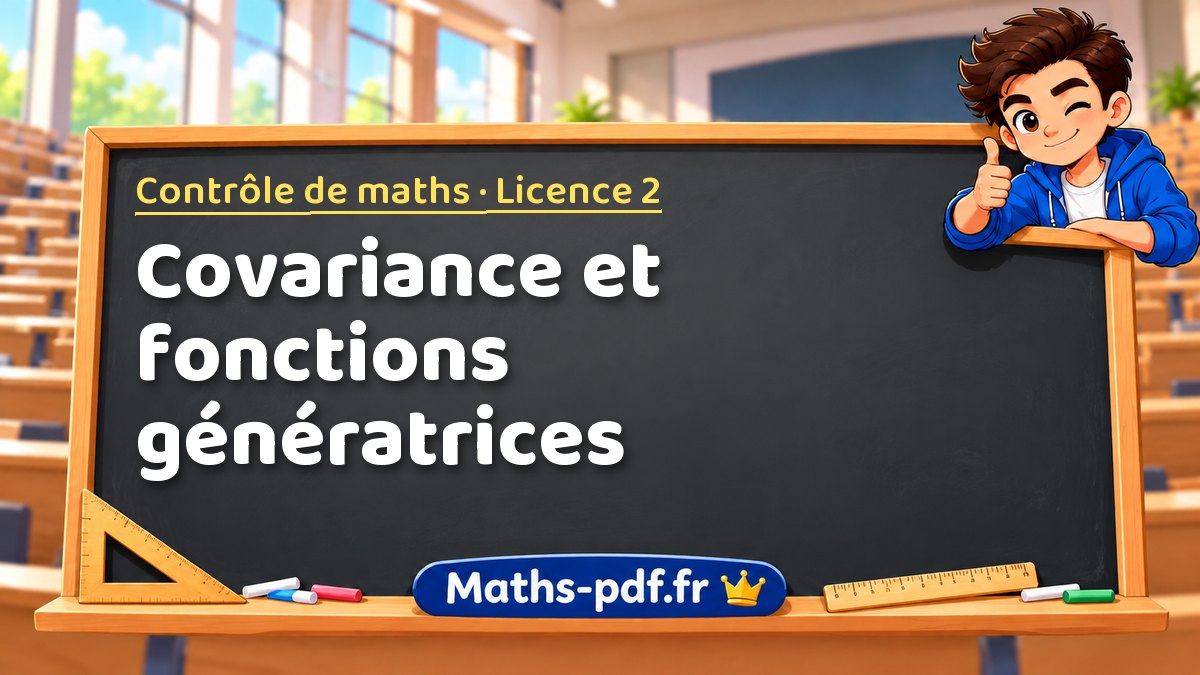 Covariance et fonctions génératrices – Contrôle de maths en Licence 2 sur Maths-pdf.fr