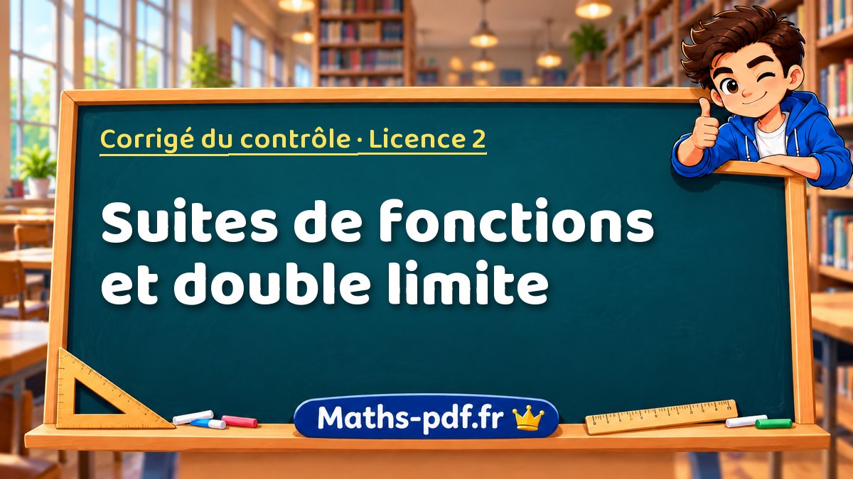 Suites de fonctions et double limite – Corrigé du contrôle en Licence 2 sur Maths-pdf.fr
