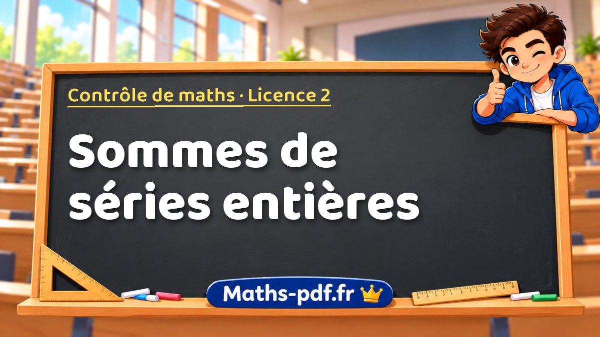 Sommes de séries entières – Contrôle de maths en Licence 2 sur Maths-pdf.fr