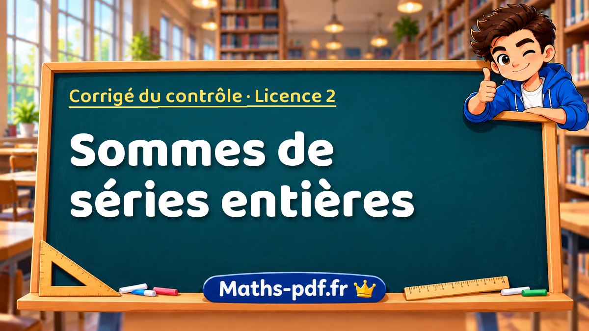 Sommes de séries entières – Corrigé du contrôle en Licence 2 sur Maths-pdf.fr