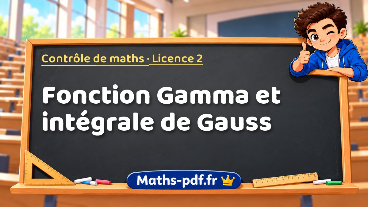 Fonction Gamma et intégrale de Gauss – Contrôle de maths en Licence 2 sur Maths-pdf.fr