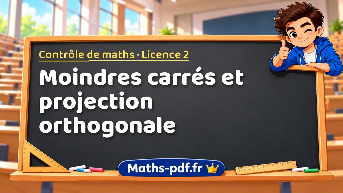 Moindres carrés et projection orthogonale – Contrôle de maths en Licence 2 sur Maths-pdf.fr
