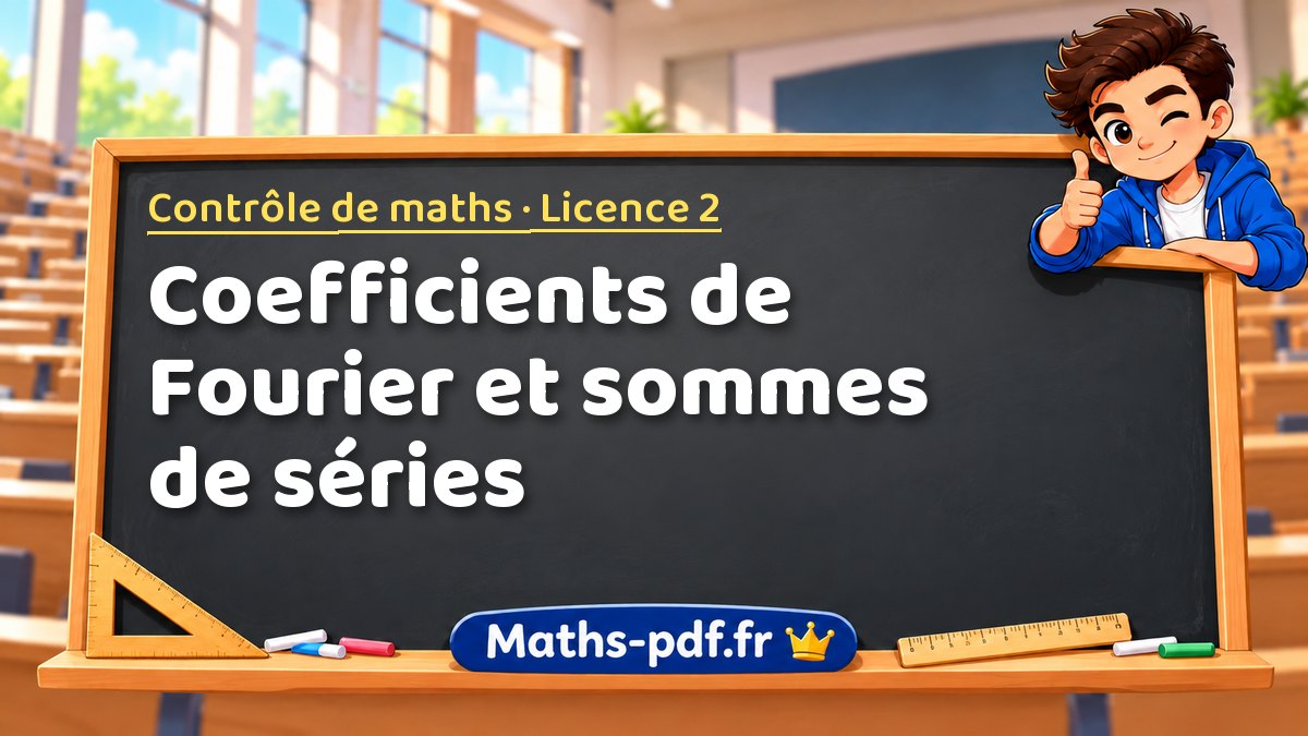 Coefficients de Fourier et sommes de séries – Contrôle de maths en Licence 2 sur Maths-pdf.fr