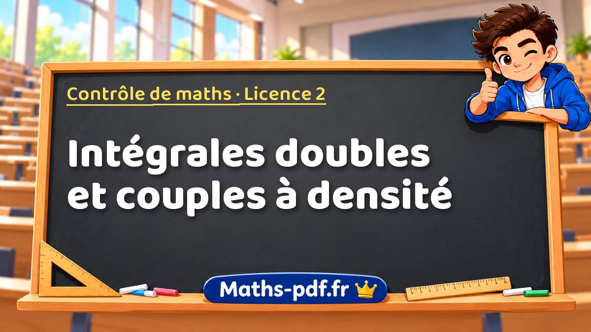Intégrales doubles et couples à densité – Contrôle de maths en Licence 2 sur Maths-pdf.fr
