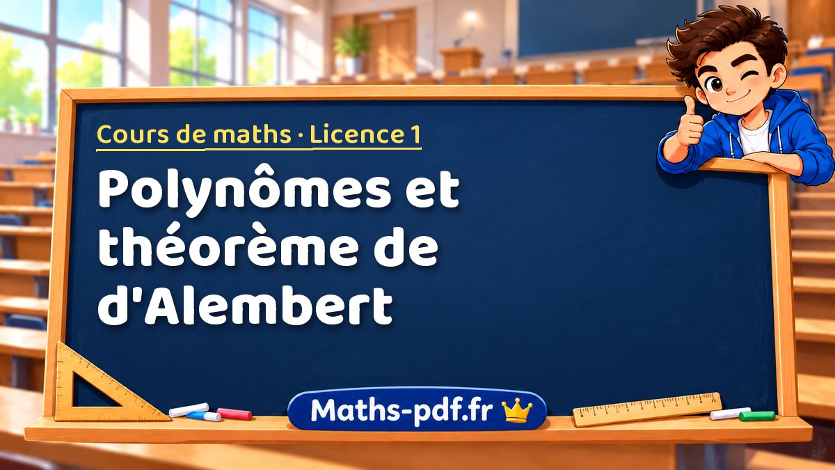 Polynômes et théorème de d'Alembert – Cours de maths en Licence 1 sur Maths-pdf.fr