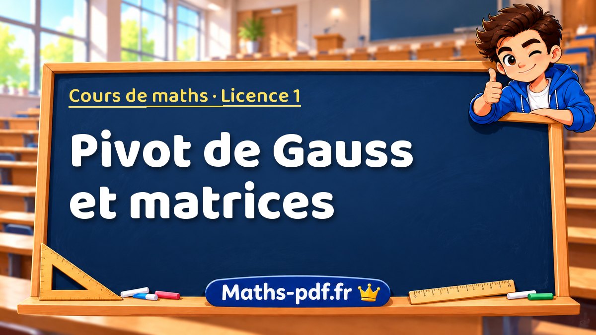 Pivot de Gauss et matrices – Cours de maths en Licence 1 sur Maths-pdf.fr