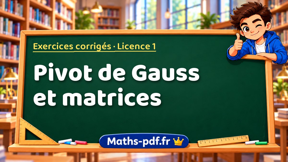 Pivot de Gauss et matrices – Exercices corrigés en Licence 1 sur Maths-pdf.fr
