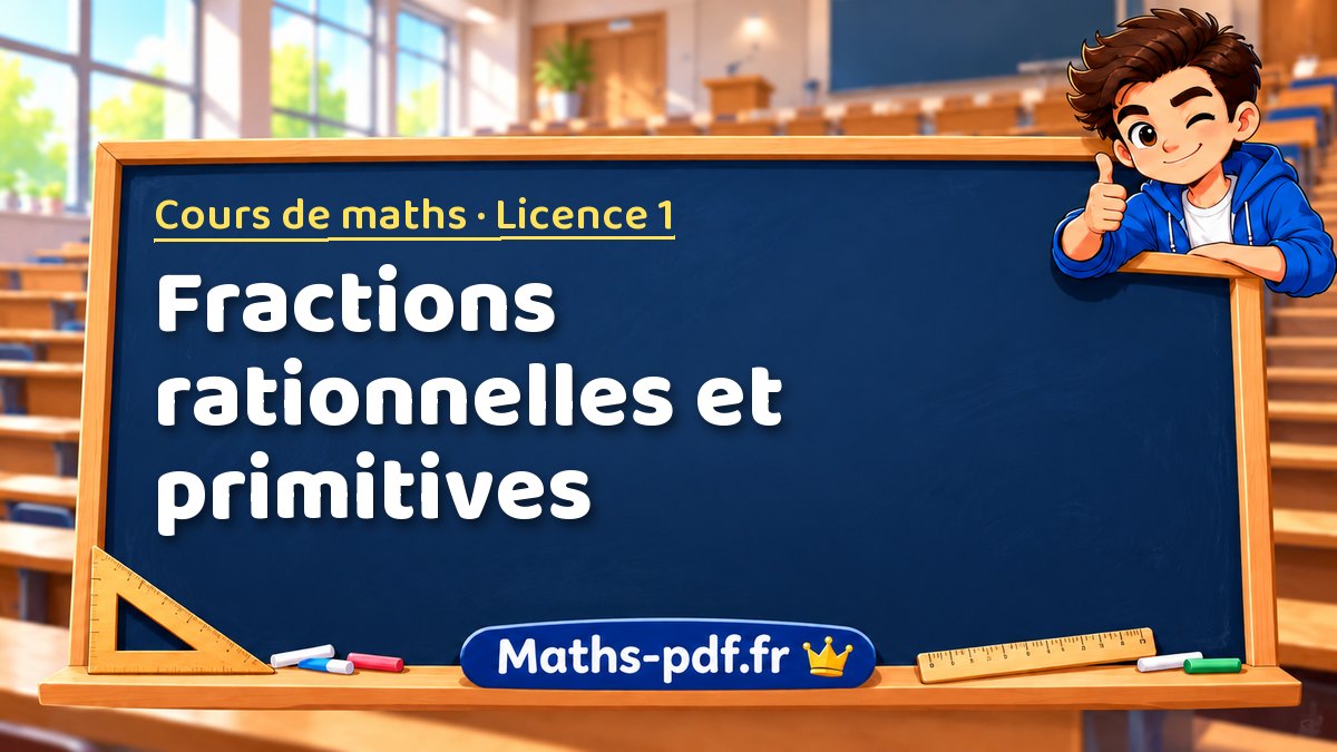 Fractions rationnelles et primitives – Cours de maths en Licence 1 sur Maths-pdf.fr