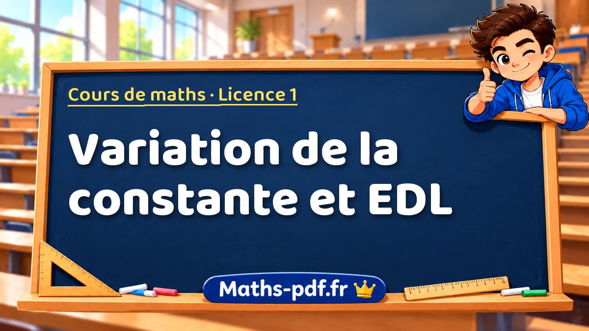 Variation de la constante et EDL – Cours de maths en Licence 1 sur Maths-pdf.fr