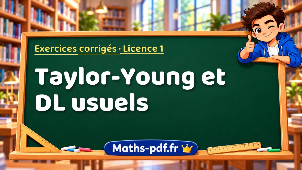 Taylor-Young et DL usuels – Exercices corrigés en Licence 1 sur Maths-pdf.fr