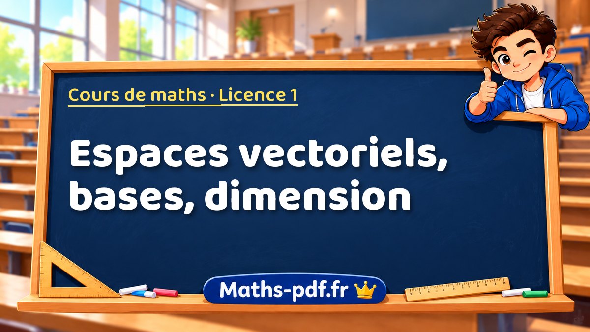 Espaces vectoriels, bases, dimension – Cours de maths en Licence 1 sur Maths-pdf.fr