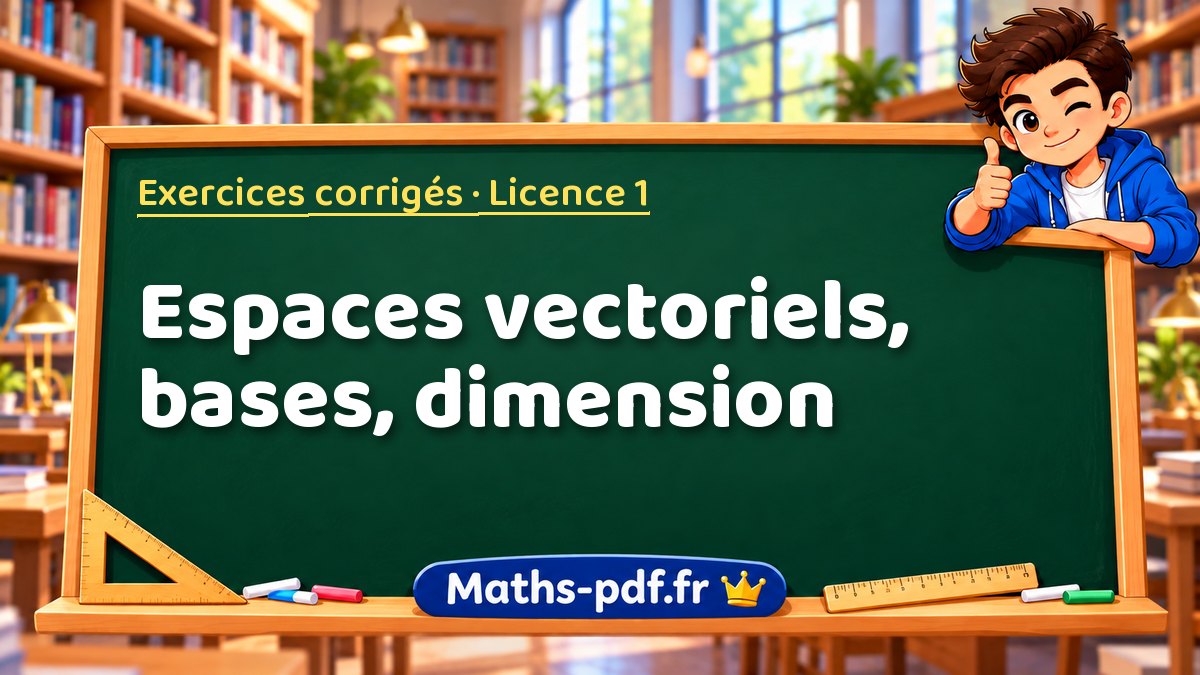 Espaces vectoriels, bases, dimension – Exercices corrigés en Licence 1 sur Maths-pdf.fr