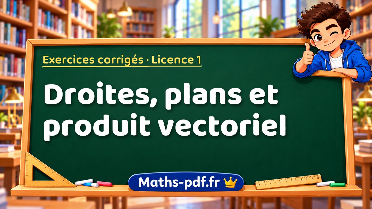 Droites, plans et produit vectoriel – Exercices corrigés en Licence 1 sur Maths-pdf.fr