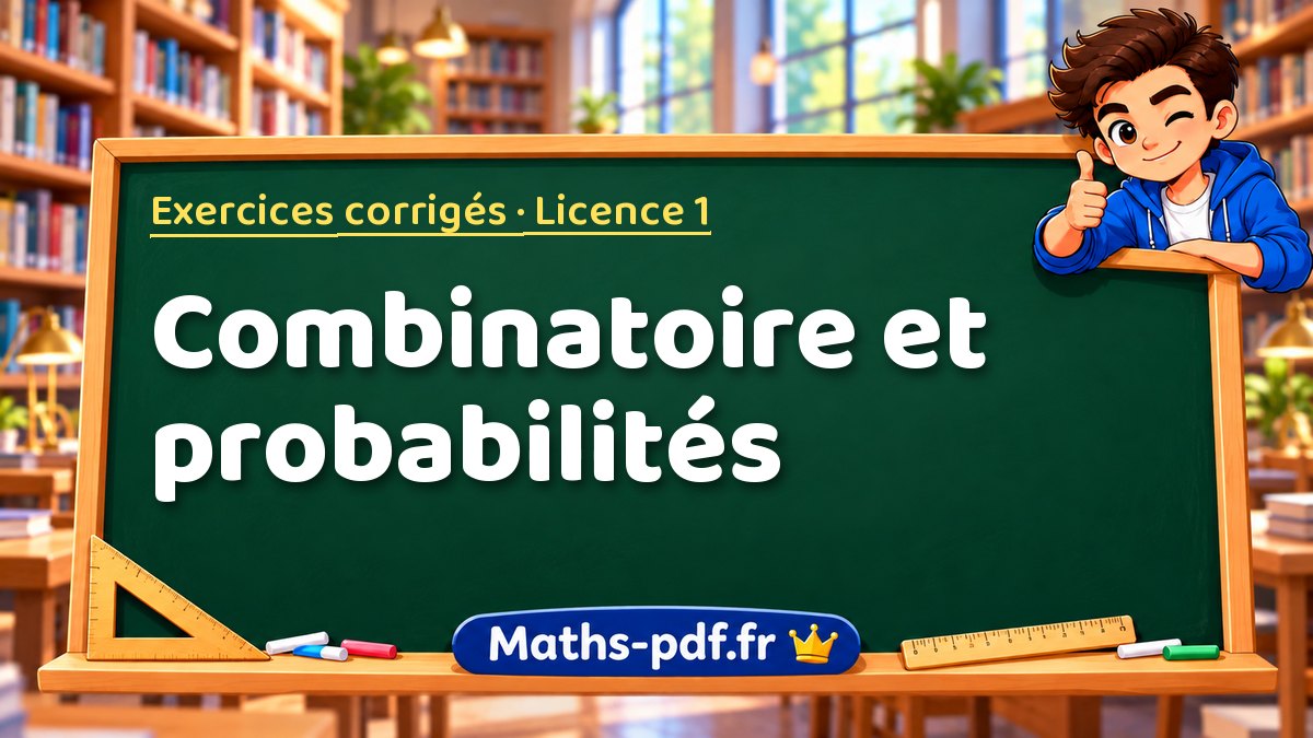 Combinatoire et probabilités – Exercices corrigés en Licence 1 sur Maths-pdf.fr