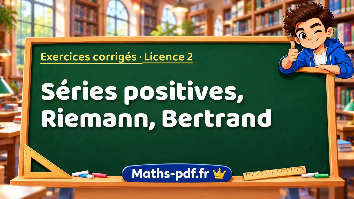Séries positives, Riemann, Bertrand – Exercices corrigés en Licence 2 sur Maths-pdf.fr