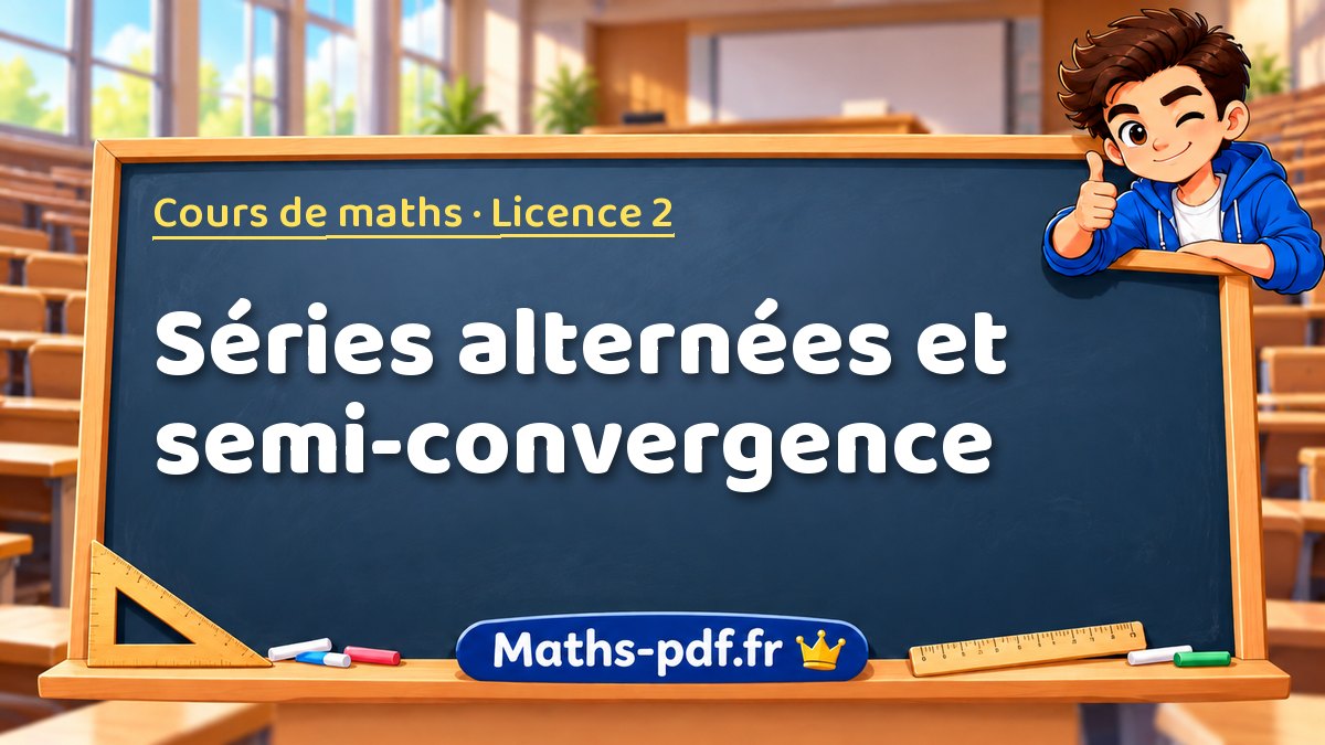 Séries alternées et semi-convergence – Cours de maths en Licence 2 sur Maths-pdf.fr