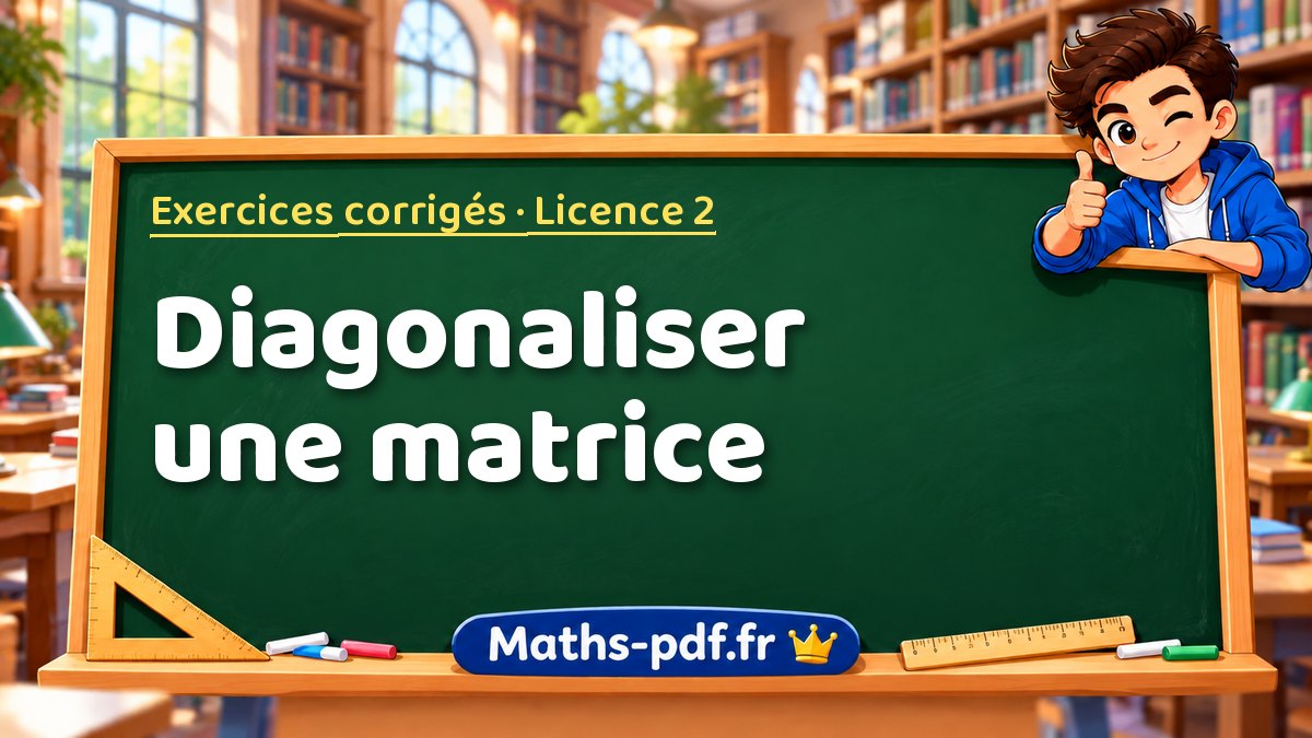 Diagonaliser une matrice – Exercices corrigés en Licence 2 sur Maths-pdf.fr