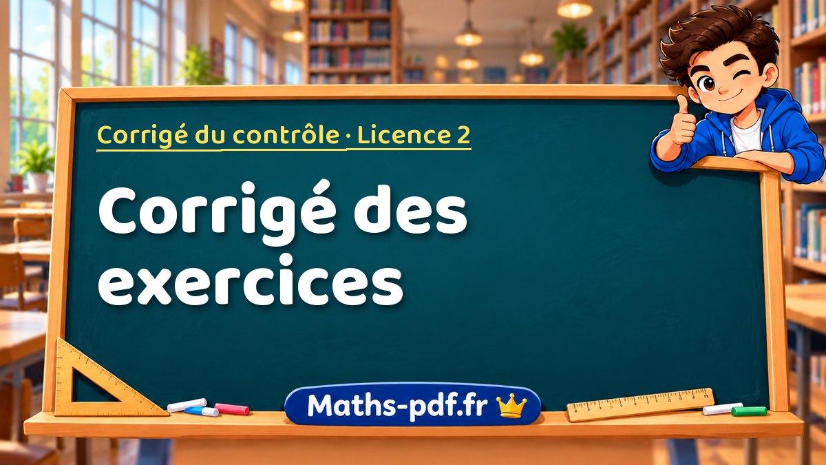 Corrigé des exercices – Corrigé du contrôle en Licence 2 sur Maths-pdf.fr