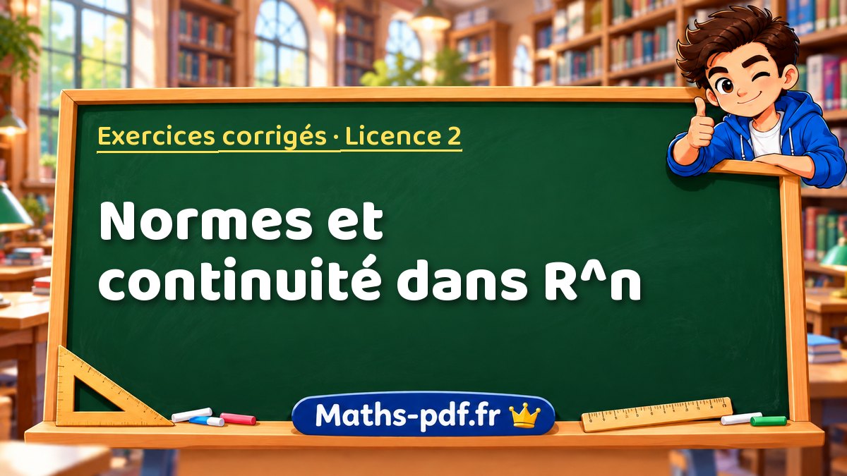 Normes et continuité dans R^n – Exercices corrigés en Licence 2 sur Maths-pdf.fr