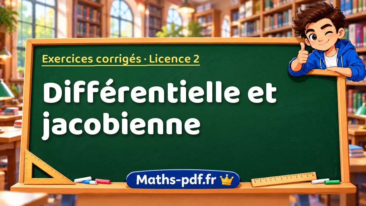 Différentielle et jacobienne – Exercices corrigés en Licence 2 sur Maths-pdf.fr
