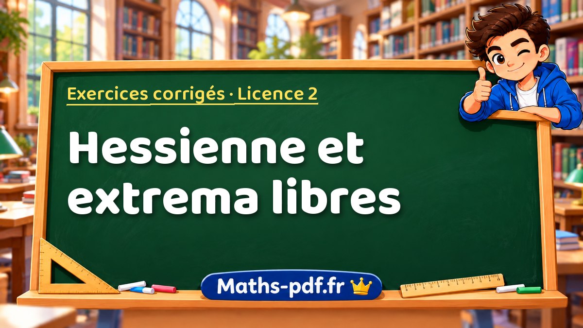Hessienne et extrema libres – Exercices corrigés en Licence 2 sur Maths-pdf.fr
