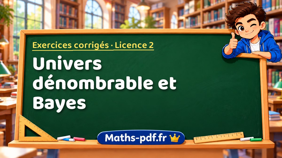 Univers dénombrable et Bayes – Exercices corrigés en Licence 2 sur Maths-pdf.fr