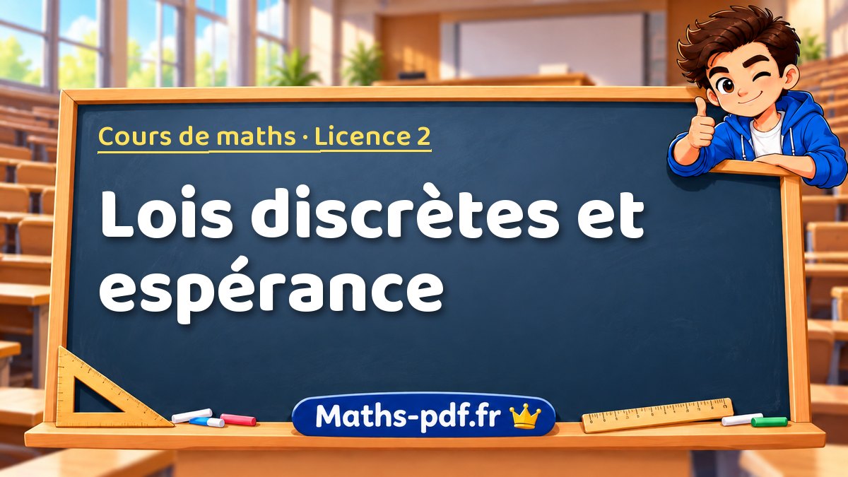 Lois discrètes et espérance – Cours de maths en Licence 2 sur Maths-pdf.fr