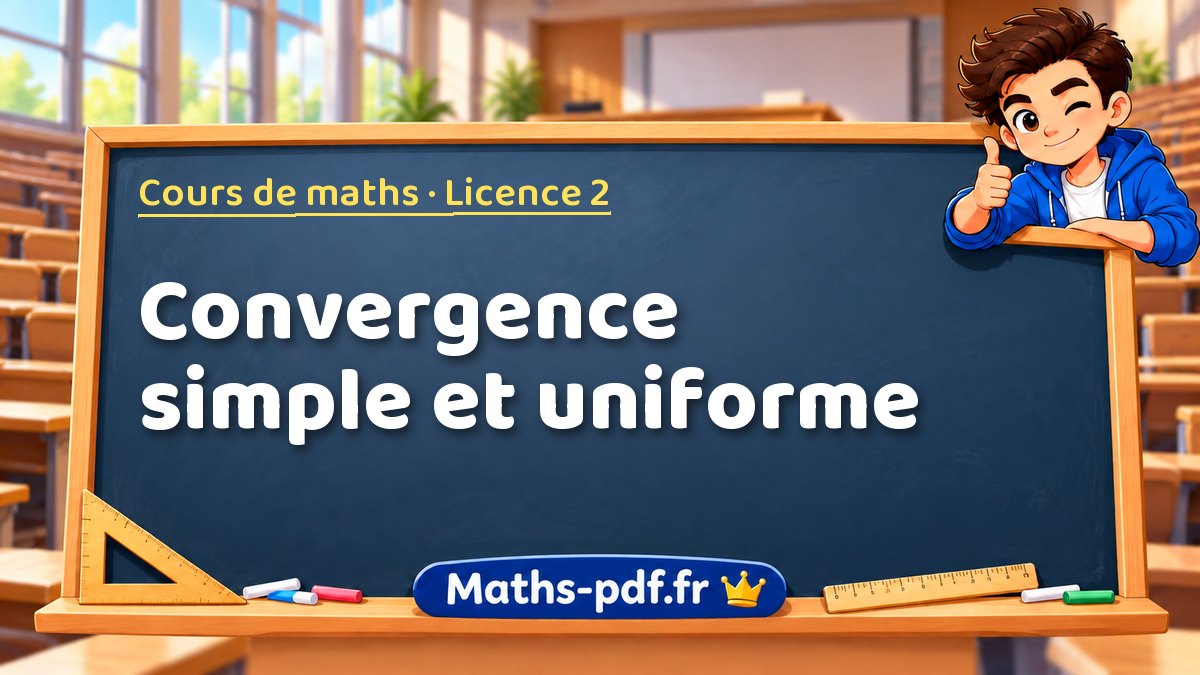 Convergence simple et uniforme – Cours de maths en Licence 2 sur Maths-pdf.fr