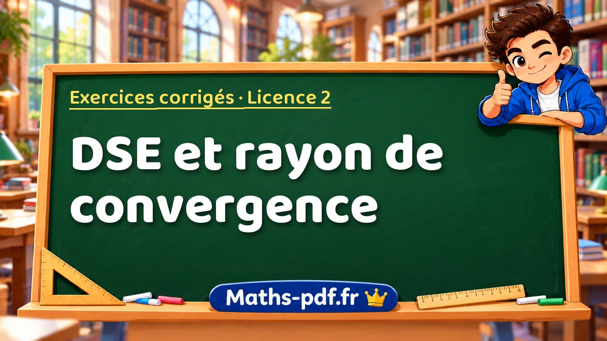DSE et rayon de convergence – Exercices corrigés en Licence 2 sur Maths-pdf.fr