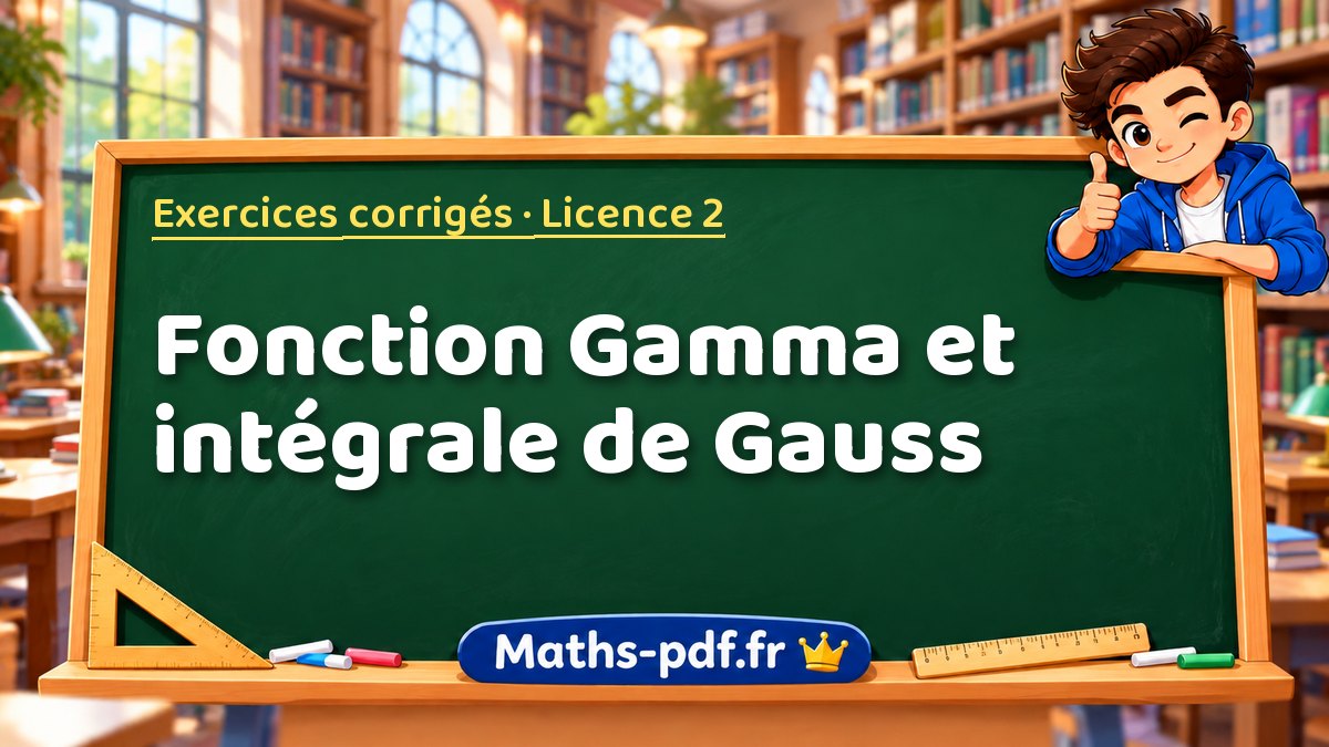 Fonction Gamma et intégrale de Gauss – Exercices corrigés en Licence 2 sur Maths-pdf.fr