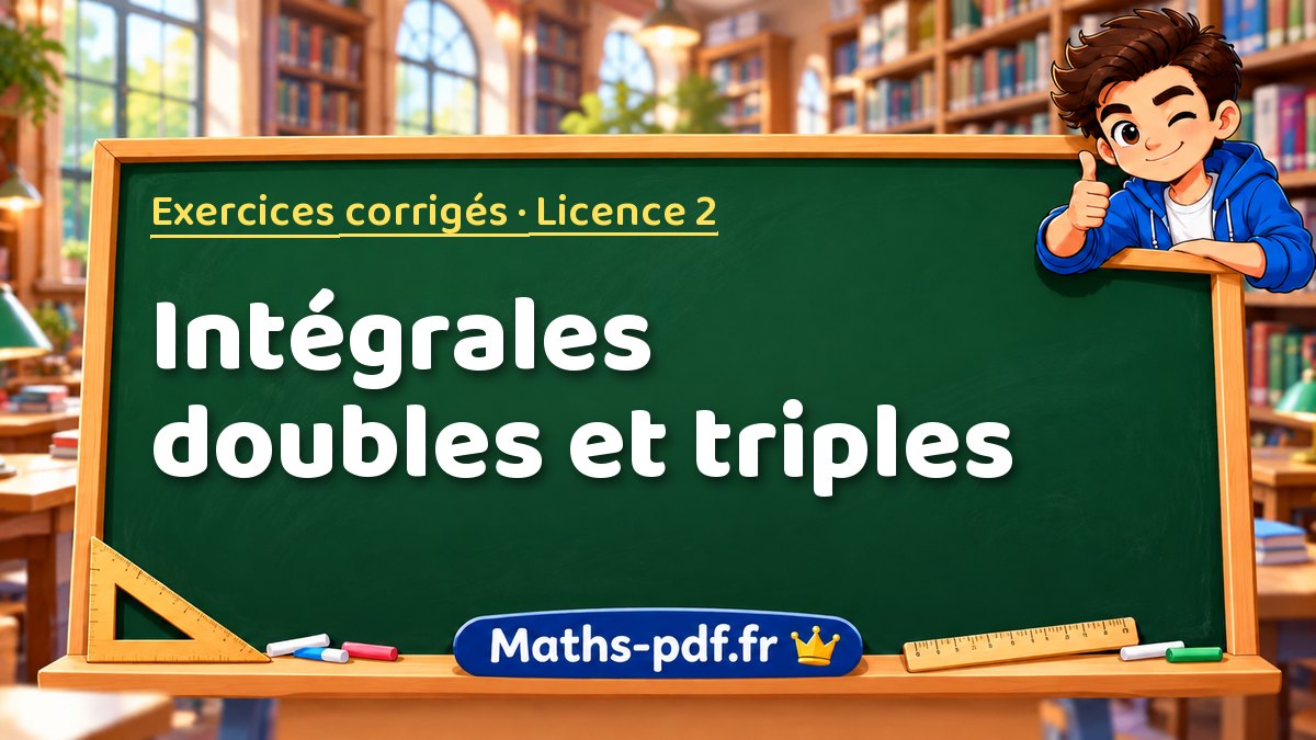 Intégrales doubles et triples – Exercices corrigés en Licence 2 sur Maths-pdf.fr