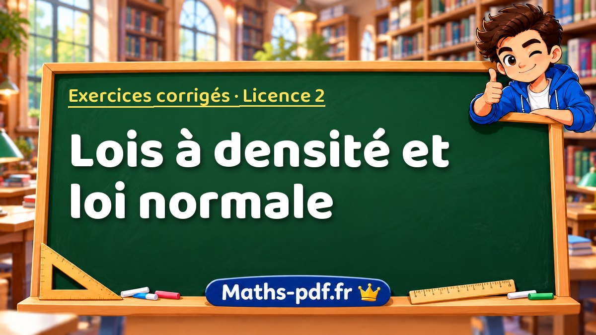 Lois à densité et loi normale – Exercices corrigés en Licence 2 sur Maths-pdf.fr