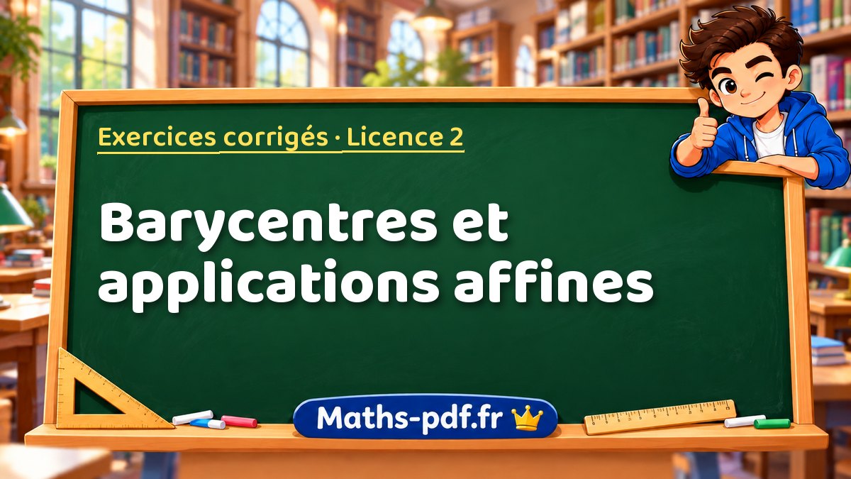 Barycentres et applications affines – Exercices corrigés en Licence 2 sur Maths-pdf.fr